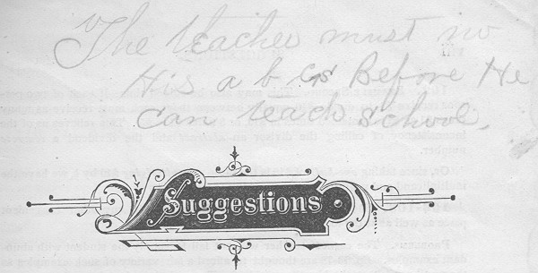 Book inscription by Mary Geiger about teachers