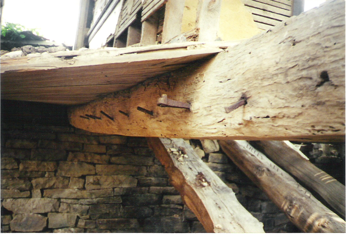 Floor beams, house on the Michael Korns, Sr. family farm, Southampton Township, Somerset County, Pennsylvania