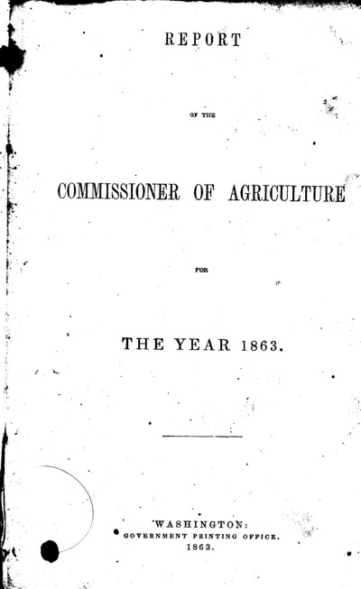 Title page from Daniel Korns 1863 agriculture book.