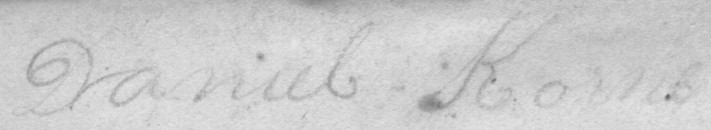 Daniel Korns signature in 1863 book