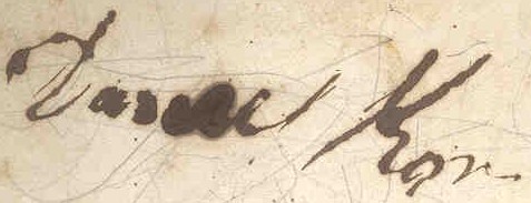 Daniel Korns' name in back of book