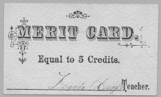 The back of the merit card of Mary Geiger, Somerset County, PA